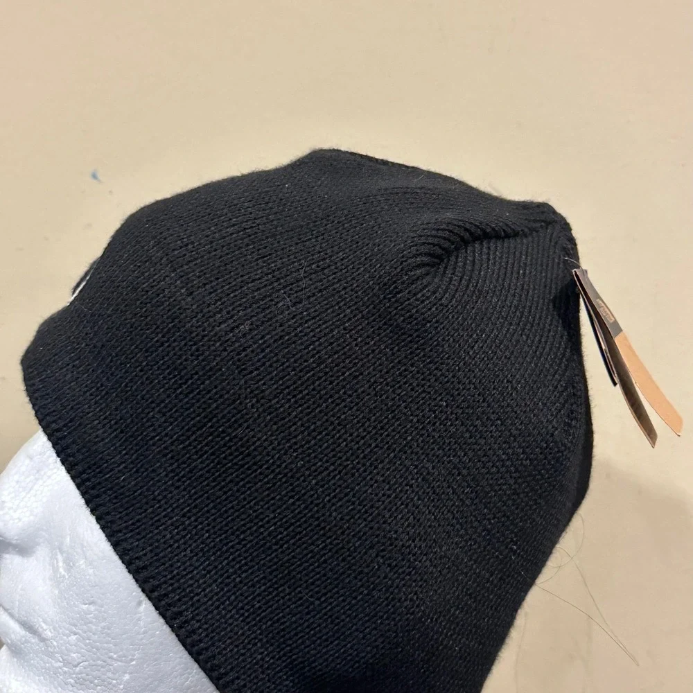 The North Face Mens Black Knit Beanie Stopwatch Graphic Embroidered Hat NWT